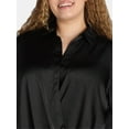 thumbnail image 4 of Terra & Sky Women's Plus Size Surplice Satin Blouse, 0X-5X, 4 of 5