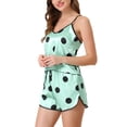 thumbnail image 4 of INSPIRE CHIC Women's Satin Pajamas Set Sleepwear Nightwear Cami Tops with Shorts Loungewear XS Green, 4 of 6