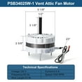 thumbnail image 2 of Adviace White 5" Dia Attic Fan Motor Replacement for Broan 97009317 99080267 F0516b2516 Attic Ventilators Motor, 2 of 6