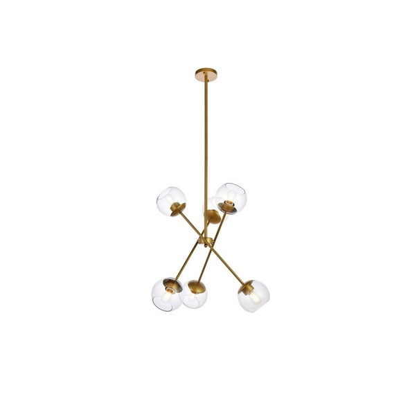 Axl 24 inch pendant in brass with clear shade