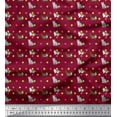 thumbnail image 1 of Soimoi Polyester Crepe Fabric Dot & Cat Animal Printed Craft Fabric by The Yard 42 Inch Wide, 1 of 3