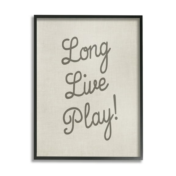 Stupell Industries Long Live Play Phrase Inspirational Painting Black Framed Art Print Wall Art, 16 x 20