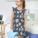 thumbnail image 4 of Balery Flower Camisón de princesa para niñas, pijama de algodón con mangas abullonadas, suave y bonito.-Small, 4 of 6