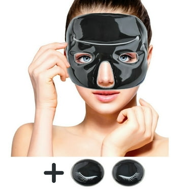 Cold Clay Facial Ice Mask by FOMI Care  Plus 2 Eye Compresses  Cooling Face Mask for Acne, Swollen Face, Puffy Eyes, Dark Circles, Headache, Migraine, Sinus Relief  Fabric Backing  Clay Filling