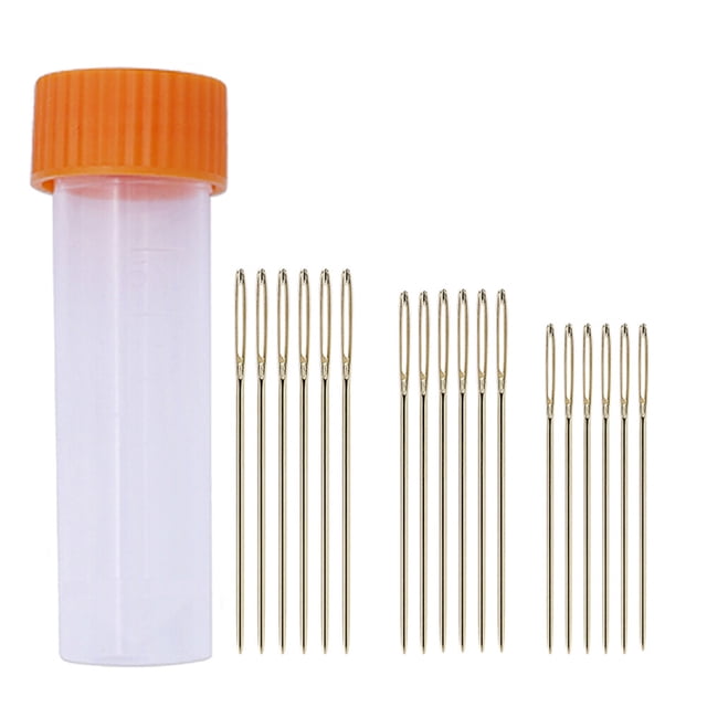 HAMPPLIES 6 Pcs pour Chaque Taille Aiguilles à Broder Trois Tailles Plaqué Or Anti-Rouille Résistance à la Corrosion