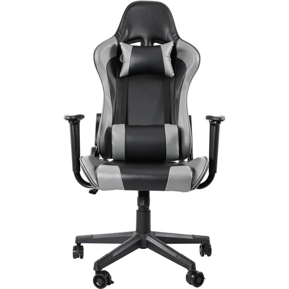 Anman Flight and Racing Simulator Game Chair with Backrest Black Grey Premium Recliner