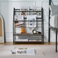 thumbnail image 2 of VECELO Floor Standing Magazine Newspaper Rack, 4-Tier Book Brochure Storage Display Stand, Gray, 2 of 7