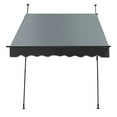 thumbnail image 5 of ToppiJoy 6.5-10ft Adjustable Awning, Patio Awning Sunshade Shelter with Manual Handle, Outdoor Patio Canopy Deck Awnings Aluminum Frame for Deck, Balcony (Grey), 5 of 28