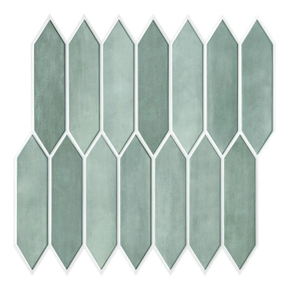3D Tile Sticker, Self-adhesive 3D Green Tile Backsplash for Kitchen and Bathroom, Waterproof Mold Resistant, 30x30cm