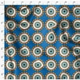 thumbnail image 4 of Soimoi Blue polyester Crepe Fabric Marigold Geometric Printed Fabric 1 Yard 52 Inch Wide, 4 of 5