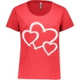 thumbnail image 3 of Inktastic Three White Hearts Women's Plus Size T-Shirt, 3 of 5