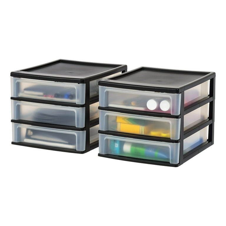 Desktop Drawers Tefola 2Pcs Small Desk Storage Organizer, 3 Tier ...