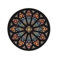 thumbnail image 2 of KDAGR 60 inch Round Beach Towel Blanket Colorful Stain Stained Glass in Cathedral Window Circle Travel Circle Circular Towels Mat Tapestry Beach Throw, 2 of 2
