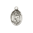 thumbnail image 2 of Pewter Saint Maurus Medal Pendant on 24 Inch Endless Rhodium Plated Heavy Curb Brass Chain, Catholic Religious Necklace -Made in USA- Deluxe Velvet Gift Box, 2 of 6