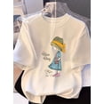 thumbnail image 1 of Women'S Casual T-Shirt with Chic "Nice quot; Cartoon Print - Short Sleeve, Loose Fit, Crew Neck, Lightweight & Breathable for Summer 2025, Ladies T Shirt, 1 of 6
