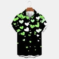 thumbnail image 3 of Men's Valentine's Day T-Shirt,Short Sleeve Casual Cuba Beach Summer Button Up Lapel Shirts Valentine's Day Gift for Him, 3 of 3