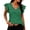 Z1-Green, variant on Summer Solid Ruffle Top for Women, V-Neck Flutter Sleeve Casual Daily Wear Beach Vacation Top