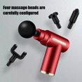 thumbnail image 4 of Mini pistola de fascia eléctrica con masajeador relajante recargable USB de 4 cabezales (rojo) Tmvgtek formación de fitness, 4 of 8