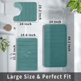 thumbnail image 3 of Eggshell Blue Memory Foam Bath Mats - 3PC Set (44.1"x24" + 31.5"x19.8"), Quick Dry Technology, 3 of 8