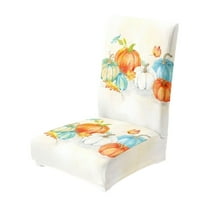 Fall Pumpkin Chair Covers, Thanksgiving Chair Slipcovers, Kitchen Dining Room Decor Chair Seat Cover Protectors