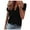 Black, variant on Women Tank Tops Loose Fit Stretch Print Blouses for Women Dressy Casual Work Out Shirts Gym Loose Plus Size Basic Fitted Short Sleeve Tees Solid Color Tshirts
