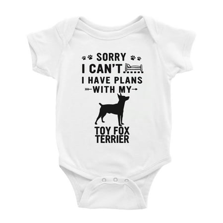 

Sorry I Can t I Have Plans With My Toy Fox Terrier Love Pet Dog Cute Baby Jumpsuits (White 18-24 Months)