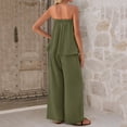 thumbnail image 5 of Laqbezok Women's 2-Piece Summer Set, Sexy Strapless Tube Top and High Waisted Wide Leg Pants Outfit, Casual Solid Color Lounge Tracksuit with Pockets, 5 of 5