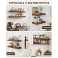 thumbnail image 6 of 36" Floating Shelves for Wall, Wooden Shelves with Invisible Brackets Set of 2, Rustic Farmhouse Wall Mounted Shelf for Kitchen Bathroom Living Room Study, Rustic Brown, 6 of 7