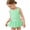 Green, variant on Girl's Swimsuits With Bow Ruffle Skirt High Elasticity Striped Toddler Kids Beachwear