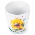 thumbnail image 4 of Dean Crouser Sunflower 6.5 inch Ceramic Stoneware Flower Pot with Saucer, 4 of 6