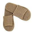 thumbnail image 4 of 1 Pair Summer Creative Weave Slippers Comfortable Bamboo Sandals (Khaki), 4 of 7