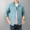 thumbnail image 2 of Razzly Men's Casual Jackets Breathable Male Solid Color Hoodless Stand Collar Long Sleeve Track Jacket Thin Design for Active(Blue,3XL), 2 of 5