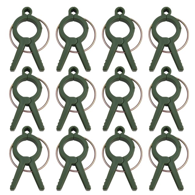 Mosiee Plant Clips 8*3*4.9 cm PP Chrome-Plated Spring Rings Green Orange 12 Pieces