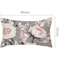 thumbnail image 5 of Throw Pillow Covers Watercolor with Pink Flowers and Leaves on Oil Painting Canvas Floral Pattern Rose Abstract Cushion Pillow Case 12x20 Inches, 5 of 6