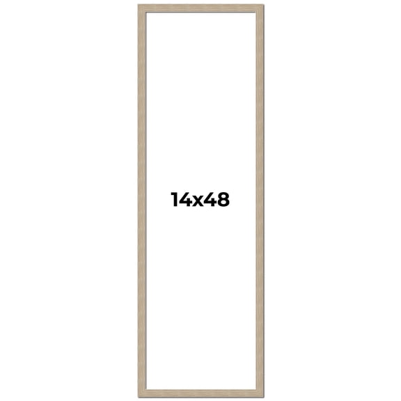 14x48 Frame Grey Solid Wood Picture Frame Width 1 Inches | Interior Frame Depth 0.5 Inches |