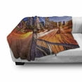 thumbnail image 3 of Night Soft Flannel Fleece Blanket, USA Downtown City Skyline over the Highway Los Angeles California Travel Destination, Cozy Plush for Indoor and Outdoor Use, 50" x 70", Multicolor, by Ambesonne, 3 of 6