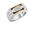 thumbnail image 4 of RYLOS Men's Rings 14K White Gold Designer Ring With Diamonds and Tiger Eye Rings For Men Size 12, 4 of 7