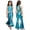 Light Blue, variant on Kids Girls Metallic Disco Jazz Dance Jumpsuit Halter Sleeveless Sparkly Sequins Flared Pants Rompers for Party Gold 4