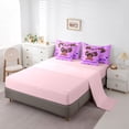 thumbnail image 5 of Castle Fairy Black Cute Princess Twin Bedding 7-Piece,Sparkle Bow Print Bedding Comforter Set,Purple,Pink Reversible, 5 of 7