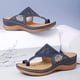 thumbnail image 3 of Sandalias de mujer Antideslizante Zapatilla ortopédica Flor Bordado Halter Volver Sandalias Casual Confort Verano Moda Zapatos de punta abierta Antideslizante Cuña baja Zapatillas de playa,Azul. 39 Jormftte WRMH-758-5, 3 of 6