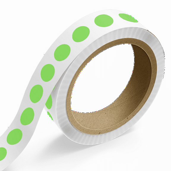 JAM Paper Standard Round Label Rolls, Circular, 1.375 Inch, Neon Green, 125 Labels/Roll
