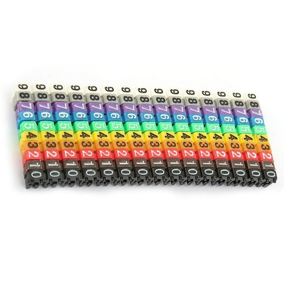 Digital Number Tube Wire Label Cable Marker Colorful (150Pcs 1.5mm²)