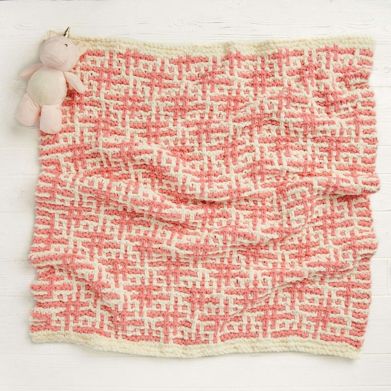 Bernat® Blanket Brights™ #6 Super Bulky Polyester Yarn, Pink Dazzle  10.5oz/300g, 220 Yards (4 Pack) 