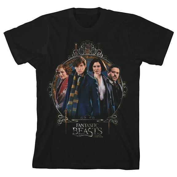 Fantastic Beasts Movie Poster Boy's Black T-shirt
