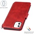 thumbnail image 5 of for iPhone 11 Wallet Case with Card Holder Slots,Kickstand Phone Cover Premium Leather Magnetic Closure Slim Flip Shockproof Wrist Strap Case for iPhone 11 6.1",Wine Red, 5 of 15