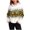 Yellow, variant on Womens Ugly Christmas Sweaters Faux Furry Trim Crewneck Rib-Knit Sweatshirts Long Sleeve Holiday Pullover Tops (XL, Green 01)