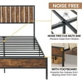 thumbnail image 5 of Yesfashion Queen Bed Frame with Wood Headboard, Platform Metal Bed Frame Queen with 14 Heavy Duty Steel Slats, More Sturdy, Noise-Free, No Box Spring Needed, 5 of 7
