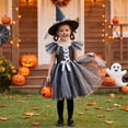 thumbnail image 3 of Girls Halloween Mesh Dress Costume Set With Matching Witch Hat, Two-Piece Outfit For Dance Recitals, Stage Performances, Dress-Up Parties, School Events And Themed Photo Sessions, 3 of 7