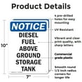 thumbnail image 2 of (2 Pack) Diesel Fuel Above Ground Storage Tank OSHA Notice Sign 7 Inch X 10 Inch Plastic Sign, Weather Resistant, UV Protected for Workplace, Business, and Construction Site, Made in, 2 of 8