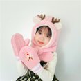 thumbnail image 2 of 2 unids/set gorro de invierno para niños, gorros para exteriores, bufanda para niños, gorro grueso de felpa con dibujos animados, guantes cálidos para niñas, bebés de 2 a 8 años, sombrero ajustable Gao Jinjia LED, 2 of 2